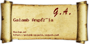 Galamb Angéla névjegykártya